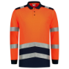Afbeeldingen van TRICORP Poloshirt High Vis bi-colour met lange mouwen 203008 fluor oranje/inkt S