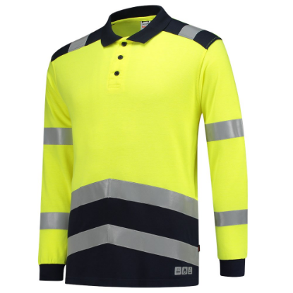 Afbeeldingen van TRICORP Poloshirt Multinorm bi-colour 203003 fluor geel/inkt 5XL