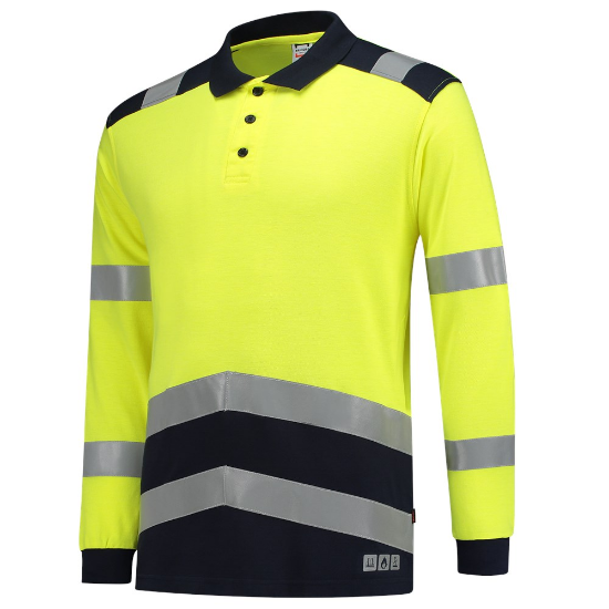 Afbeeldingen van TRICORP Poloshirt Multinorm bi-colour 203003 fluor geel/inkt XL