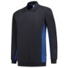 Afbeeldingen van Polosweater Bicolor NavyRoyalblue Maat S