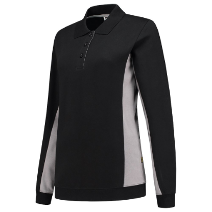 Afbeeldingen van TRICORP Polosweater bi-colour dames 302002 zwart/grijs 3XL
