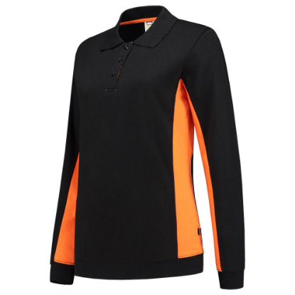 Afbeeldingen van TRICORP Polosweater bi-colour dames 302002 zwart/oranje M