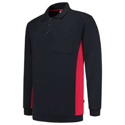 Afbeeldingen van TRICORP Polosweater bi-colour met borstzak 302001 navy/rood 8XL