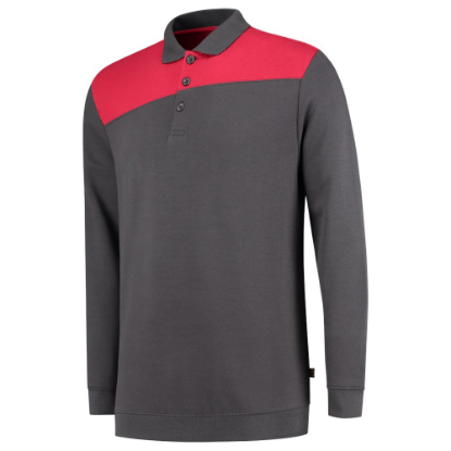 Afbeeldingen van TRICORP Polosweater bi-colour Naden 302004 donkergrijs/rood 4XL