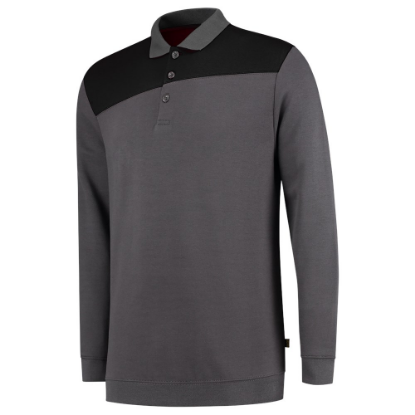 Afbeeldingen van TRICORP Polosweater bi-colour Naden 302004 donkergrijs/zwart S
