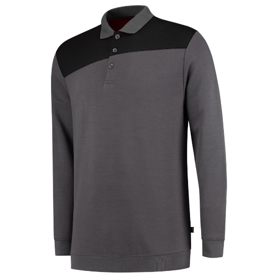 Afbeeldingen van TRICORP Polosweater bi-colour Naden 302004 donkergrijs/zwart S