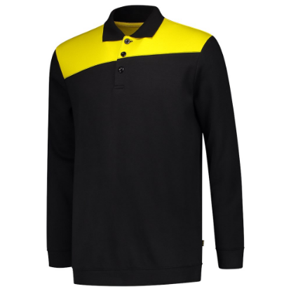 Afbeeldingen van TRICORP Polosweater bi-colour Naden 302004 zwart/geel 2XL