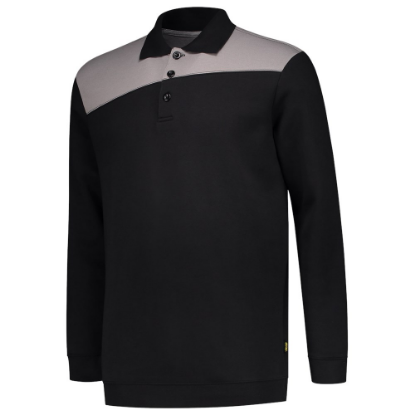 Afbeeldingen van TRICORP Polosweater bi-colour Naden 302004 zwart/grijs XL