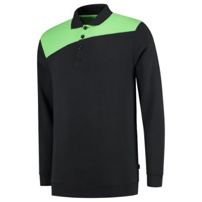 Afbeeldingen van TRICORP Polosweater bi-colour Naden 302004 zwart/limoen XL
