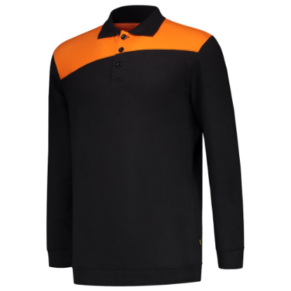Afbeeldingen van TRICORP Polosweater bi-colour Naden 302004 zwart/oranje 7XL