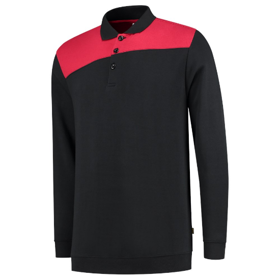 Afbeeldingen van TRICORP Polosweater bi-colour Naden 302004 zwart/rood XS