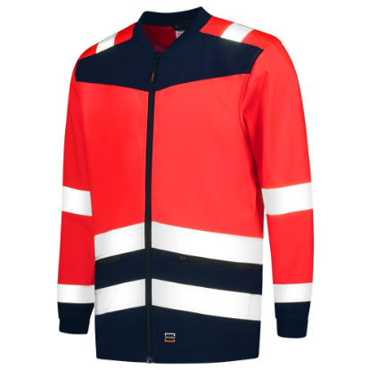 Afbeeldingen van TRICORP Softshell High Vis bi-colour 403021 fluor rood/inkt 2XL