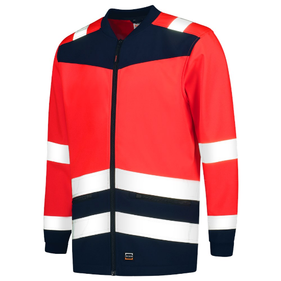 Afbeeldingen van TRICORP Softshell High Vis bi-colour 403021 fluor rood/inkt XS