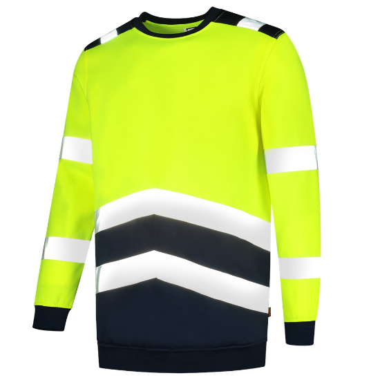 Afbeeldingen van TRICORP Sweater High Vis bi-colour 303004 fluor geel/inkt 3XL