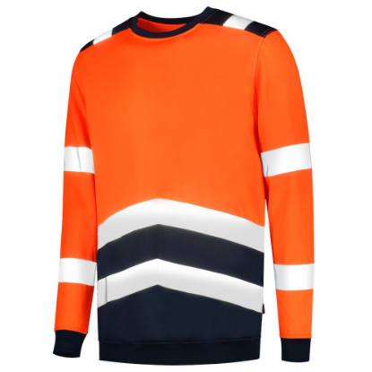 Afbeeldingen van TRICORP Sweater High Vis bi-colour 303004 fluor oranje/inkt M