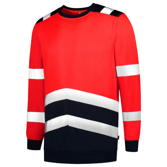 Afbeeldingen van TRICORP Sweater High Vis bi-colour 303004 fluor rood/inkt XS