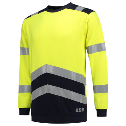 Afbeeldingen van TRICORP Sweater Multinorm bi-colour 303002 fluor geel/inkt M