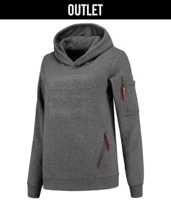 Afbeeldingen van TRICORP Sweater Premium met capuchon en logo dames 304007 steengrijs melange XL