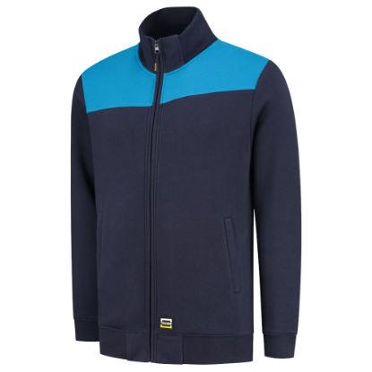 Afbeeldingen van TRICORP Sweatvest bi-colour Naden 302014 inkt/turquoise XS