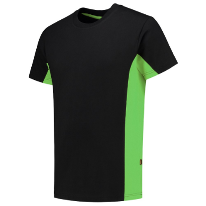 Afbeeldingen van TRICORP T-shirt bi-colour 102004 zwart/limoen XL