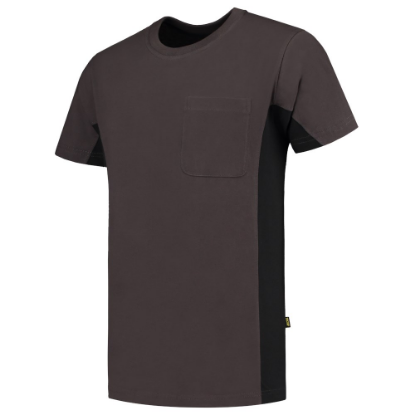 Afbeeldingen van TRICORP T-shirt bi-colour met borstzak 102002 donkergrijs/zwart 8XL