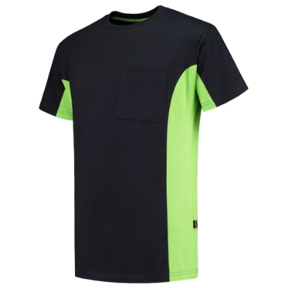 Afbeeldingen van TRICORP T-shirt bi-colour met borstzak 102002 navy/limoen 5XL