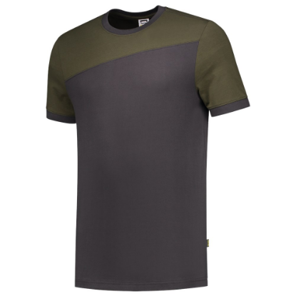Afbeeldingen van TRICORP T-shirt bi-colour Naden 102006 donkergrijs/army 7XL