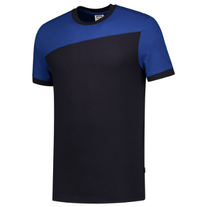 Afbeeldingen van TRICORP T-shirt bi-colour Naden 102006 navy/royal blauw XL