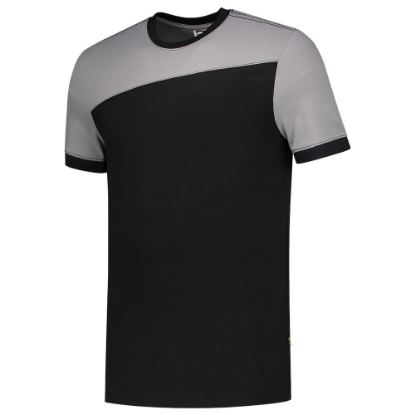 Afbeeldingen van TRICORP T-shirt bi-colour Naden 102006 zwart/grijs 5XL
