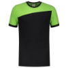 Afbeeldingen van TRICORP T-shirt bi-colour Naden 102006 zwart/limoen S