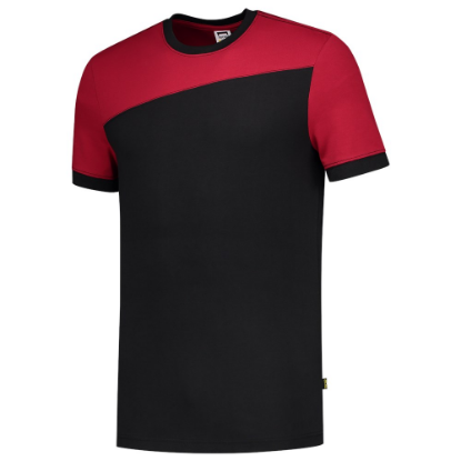 Afbeeldingen van TRICORP T-shirt bi-colour Naden 102006 zwart/rood L