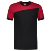 Afbeeldingen van TRICORP T-shirt bi-colour Naden 102006 zwart/rood 4XL