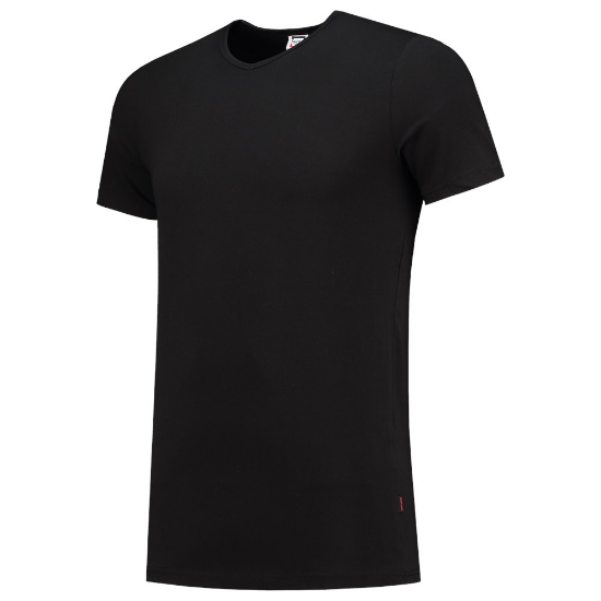Afbeeldingen van TRICORP T-shirt elastaan Slim-Fit V-hals 101012 zwart XS
