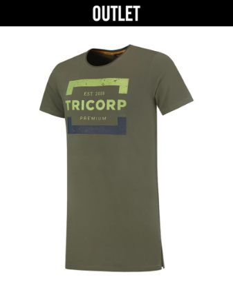 Afbeeldingen van TRICORP T-shirt Premium heren lang 104001 army XS