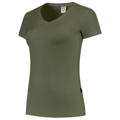 Afbeeldingen van TRICORP T-shirt V-hals Slim-Fit dames 101008 army 2XL