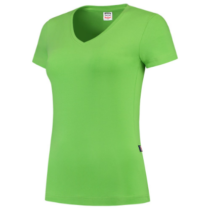 Afbeeldingen van TRICORP T-shirt V-hals Slim-Fit dames 101008 limoen 3XL