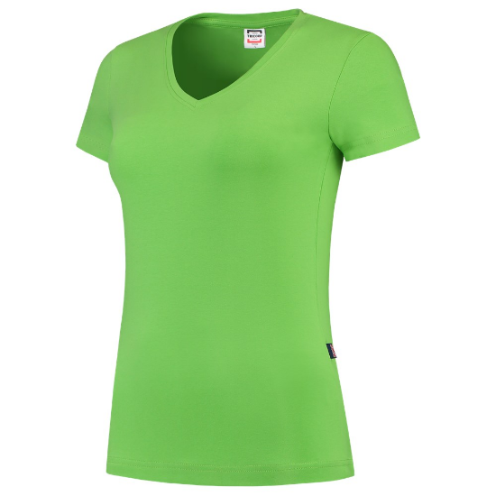 Afbeeldingen van TRICORP T-shirt V-hals Slim-Fit dames 101008 limoen S