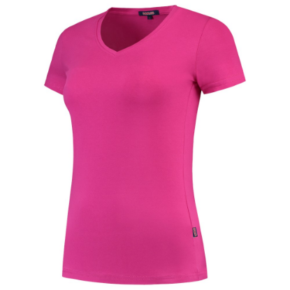 Afbeeldingen van TRICORP T-shirt V-hals Slim-Fit dames 101008 magenta 2XL