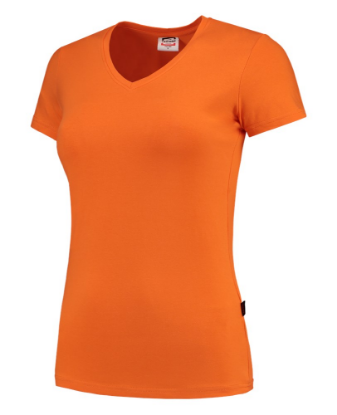 Afbeeldingen van TRICORP T-shirt V-hals Slim-Fit dames 101008 oranje 5XL