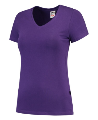 Afbeeldingen van TRICORP T-shirt V-hals Slim-Fit dames 101008 paars S