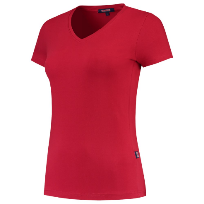 Afbeeldingen van TRICORP T-shirt V-hals Slim-Fit dames 101008 rood 2XL