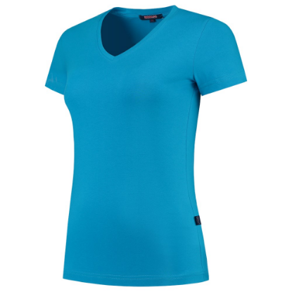 Afbeeldingen van TRICORP T-shirt V-hals Slim-Fit dames 101008 turquoise 2XL