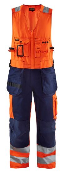 Afbeeldingen van BLÅKLÄDER Amerikaanse overall 2653 High Vis oranje/marineblauw C44