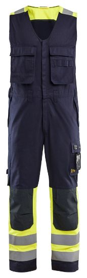 Afbeeldingen van BLÅKLÄDER Amerikaanse overall Inherent 2887 marineblauw/High Vis geel C58