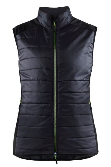 Afbeeldingen van BLÅKLÄDER Bodywarmer gevoerd dames 3864 zwart/High Vis geel 2XL