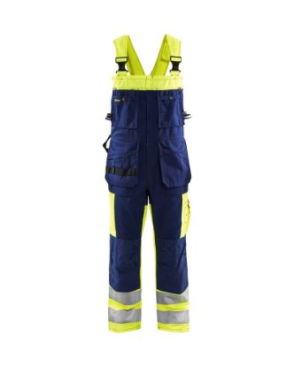 Afbeeldingen van BLÅKLÄDER Bretelbroek 2603 High Vis geel/marineblauw C144