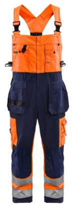 Afbeeldingen van BLÅKLÄDER Bretelbroek 2603 High Vis oranje/marineblauw C58