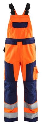 Afbeeldingen van BLÅKLÄDER Bretelbroek 2660 High Vis oranje/marineblauw C62