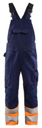 Afbeeldingen van BLÅKLÄDER Bretelbroek 2662 marineblauw/High Vis oranje C46