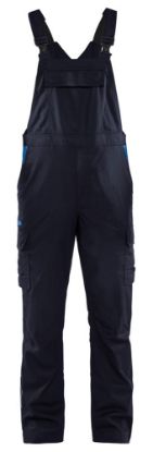 Afbeeldingen van BLÅKLÄDER Bretelbroek industrie met stretch 2644 marineblauw/korenblauw D124